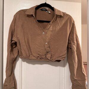 & Other Stories Los Angeles Atelier Cropped Cinched Button Down Size 6